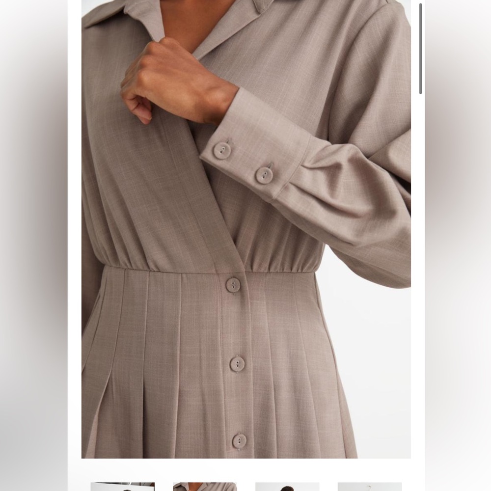 Other Stories Pleated Button Mini Dress - Picture 5 of 9